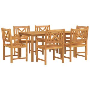 vidaXL Conjunto de Jantar para Jardim 7 pcs Castanho