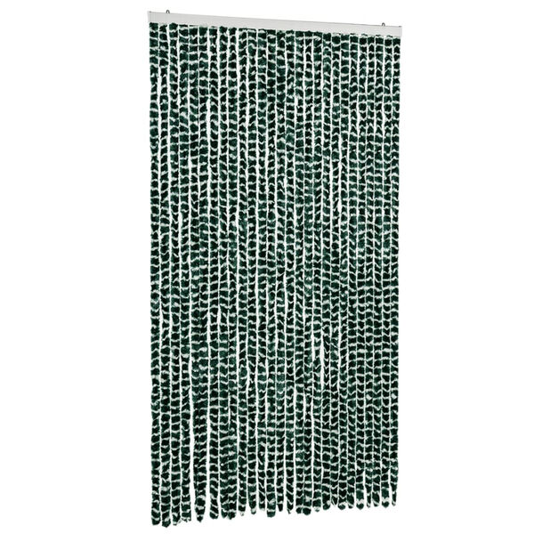 vidaXL Cortina anti-insetos 118x220 cm chenille verde e branco