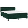 vidaXL Cama com molas/colch&atilde;o 140x200 cm veludo verde-escuro