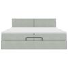 vidaXL Estrutura de cama otomana com colch&atilde;o 200x200 cm cinzento claro