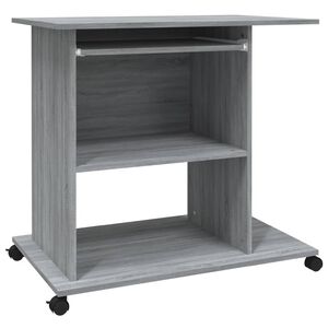 vidaXL Mesa computador 80x50x75 cm derivados madeira sonoma cinza