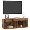 vidaXL Conjunto de m&oacute;vel de TV com led Madeira antiga 80 x 30 x 30 cm