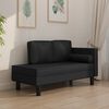 vidaXL Chaise longue com almofad&otilde;es e rolo couro artificial preto