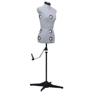 vidaXL Manequim feminino ajust&aacute;vel tamanho S 33-40 cinzento