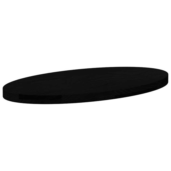 vidaXL Tampo de mesa 80x40x4 cm carvalho maci&ccedil;a oval castanho-escuro