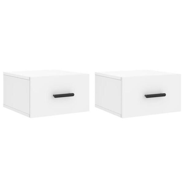 vidaXL Mesas de cabeceira montagem na parede 2 pcs 35x35x20 cm branco