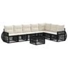 vidaXL Conjunto de Sof&aacute; de Jardim 8 unid. Preto e Branco Creme vime PE