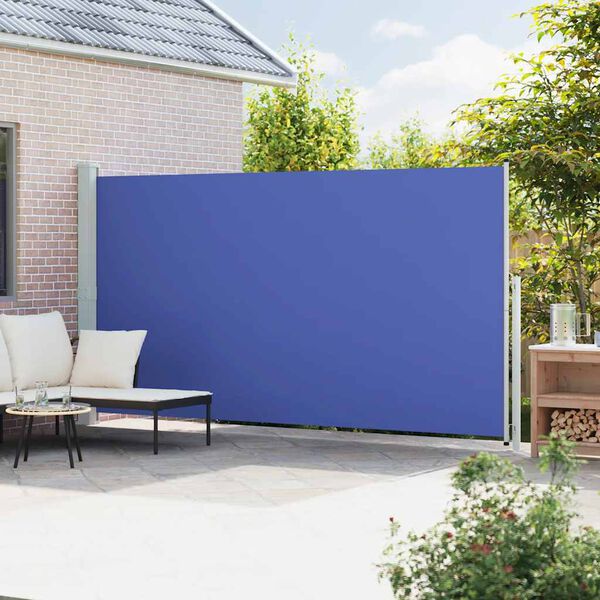 vidaXL Toldo lateral retr&aacute;til para p&aacute;tio 200x500 cm azul