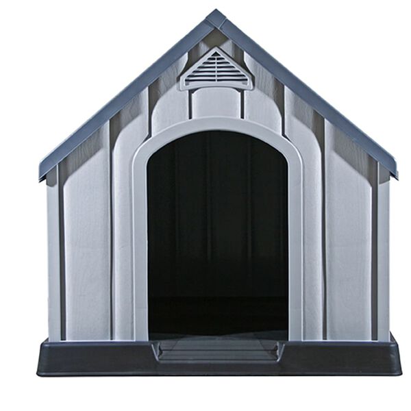 vidaXL Casota para c&atilde;o 92x87x91 cm pl&aacute;stico cinzento