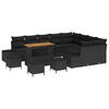 vidaXL Conjunto de Sof&aacute; de Jardim 13 unid. Preto vime PE