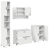 vidaXL Conjunto de M&oacute;veis para Banheiro com gaveta 4 pcs Branco
