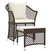 vidaXL 2 pcs conjunto lounge de jardim c/ almofad&otilde;es vime PE castanho