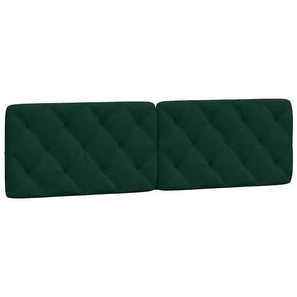 vidaXL Almofad&atilde;o de cabeceira 180 cm veludo verde-escuro