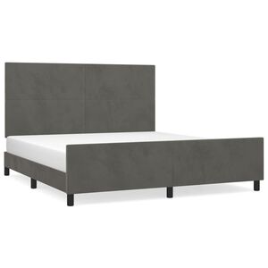 vidaXL Estrutura de cama c/ cabeceira 180x200cm veludo cinzento-escuro