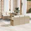 vidaXL Conjunto de Sof&aacute; de Jardim 7 pcs Bege Rattan Sint&eacute;tico