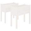 vidaXL Vasos/floreiras de jardim 2 pcs 70x31x70 cm pinho maci&ccedil;o branco