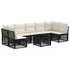 vidaXL Conjunto de Sof&aacute; de Jardim 8 pcs Preto vime PE
