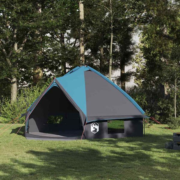 vidaXL Tenda Teepee com telhado Azul e Cinza 490 x 410 x 210 cm