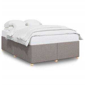 vidaXL Cama sem colch&atilde;o 140x190 cm tecido castanho-acinzentado
