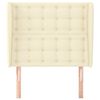 vidaXL Cabeceira cama c/ abas couro artificial 103x23x118/128 cm creme