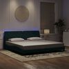 vidaXL Estrutura de cama com LED sem colch&atilde;o 200x200 cm veludo verde-escuro