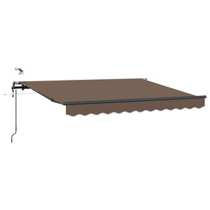 vidaXL Toldo retr&aacute;til Cinzento-acastanhado 600 &times; 350 cm Poli&eacute;ster