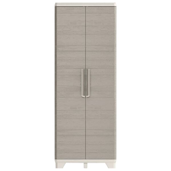 Keter Arm&aacute;rio de arruma&ccedil;&atilde;o Wood Grain 182cm creme/cinzento-acastanhado
