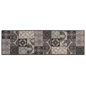 vidaXL Tapete de Cozinha Mosaico preto 150 x 45 cm 100% Poliamida