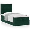 vidaXL Estrutura cama otomana colch&otilde;es 90x190cm veludo verde escuro