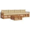 vidaXL Conjunto de Sof&aacute;s para Exterior 5 unid. Natural e Bege