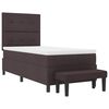 vidaXL Cama Box com colch&atilde;o Marrom Escuro 90 x 200 cm tecido