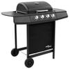 vidaXL Grelhador/barbecue a g&aacute;s 4 discos preto