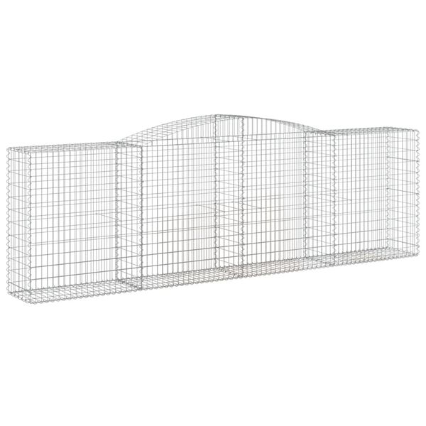 vidaXL Cestos gabião arqueados 7pcs 400x50x120/140cm ferro galvanizado