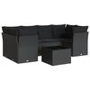 vidaXL 7 pcs conjunto de sof&aacute;s p/ jardim c/ almofad&otilde;es vime PE preto