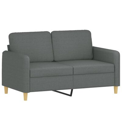 vidaXL 2 pcs conjunto de sofás com almofadas tecido cinzento-escuro