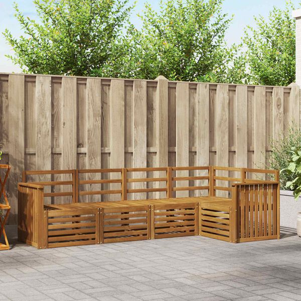 vidaXL Conjuntos de sof&aacute;s 5 pcs Natural Madeira S&oacute;lida de Ac&aacute;cia