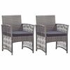 vidaXL Cadeiras de jardim com almofad&otilde;es 2 pcs vime PE antracite