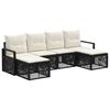 vidaXL Conjunto de Sof&aacute; de Jardim 6 unid. Preto vime PE