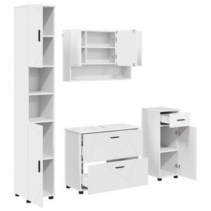 vidaXL Conjunto de M&oacute;veis para Banheiro 4 unid. Branco