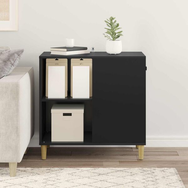 vidaXL Casa para Gatos Preto 72 x 42,5 x 70 cm Madeira processada