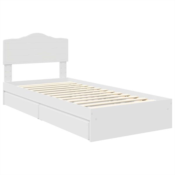 vidaXL Cama com Armazenamento Branco 90 x 200 cm Madeira processada
