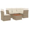 vidaXL 6 pcs conjunto de sof&aacute;s p/ jardim com almofad&otilde;es vime PE bege