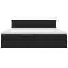 vidaXL Cama com arruma&ccedil;&atilde;o e LED Preto 200 x 200 cm Poli&eacute;ster