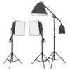 vidaXL Kit de estúdio fotográfico com conjunto de iluminação e fundo