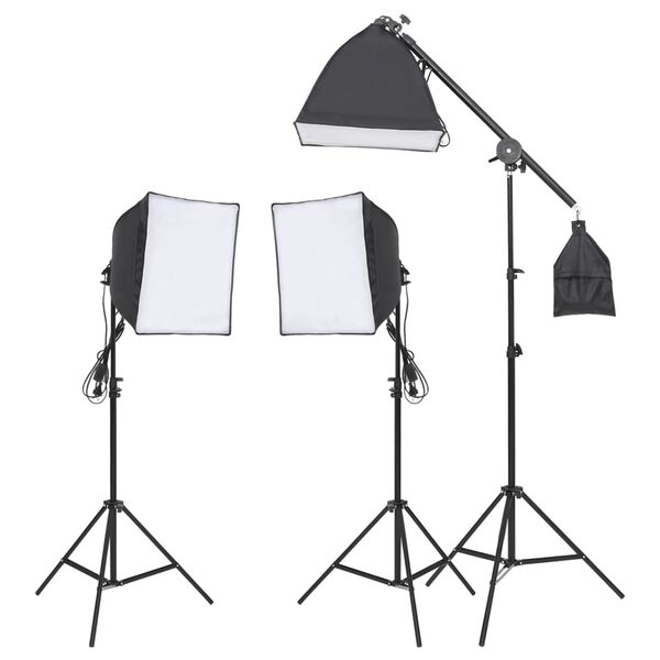 vidaXL Kit de estúdio fotográfico com conjunto de iluminação e fundo
