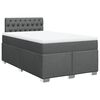 vidaXL Cama com molas/colch&atilde;o 120x200 cm tecido cinzento-escuro