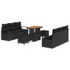 vidaXL Conjunto de Sof&aacute; de Jardim 9 pcs Preto Rattan Sint&eacute;tico