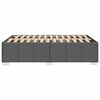 vidaXL Estrutura de cama sem colch&atilde;o 120x200 cm tecido cinzento-escuro