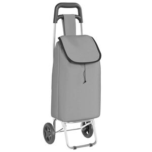 vidaXL Carrinho de Compras Cinzeto 35 x 28 x 92 cm Tecido Oxford