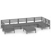 vidaXL 8 pcs conjunto lounge de jardim pinho maci&ccedil;o cinza